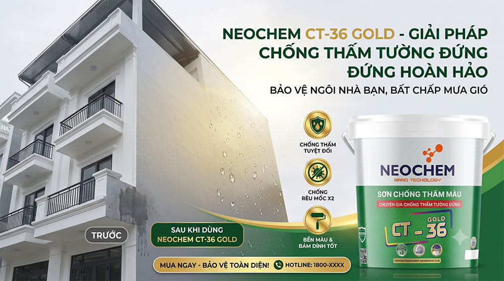 sơn chống thấm màu neochem ct 36 gold