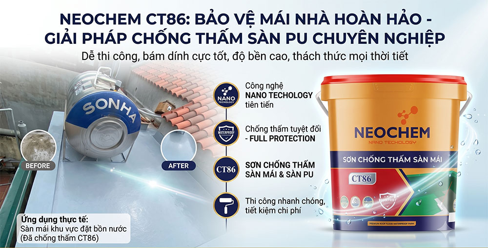 sơn chống thấm sàn mái pu neochem ct86