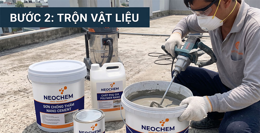 trộn sơn với xi măng